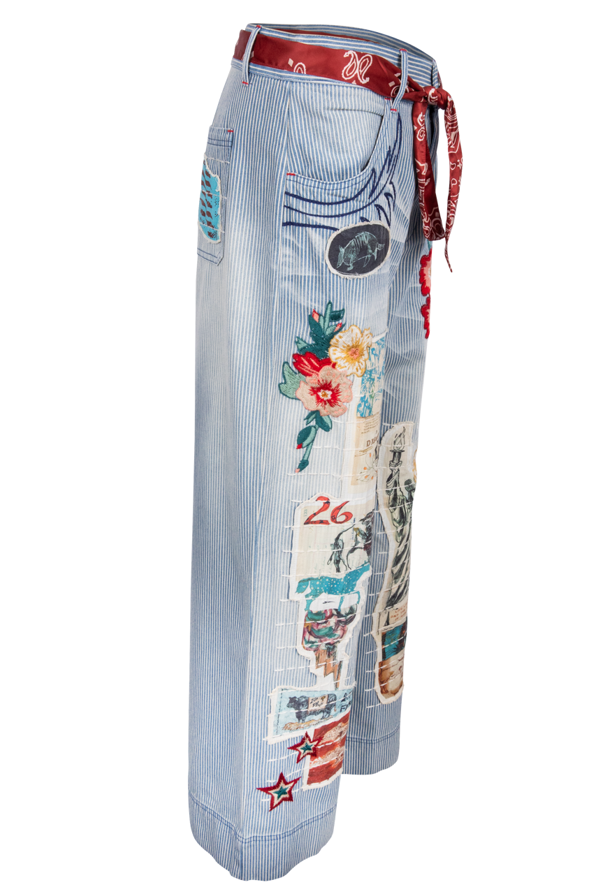 Double D Ranch Patchwork Wide Leg Pants