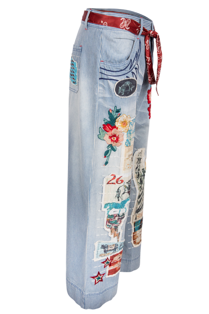 Double D Ranch Patchwork Wide Leg Pants
