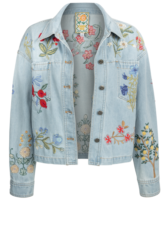 Beatrix Floral Embroidered Denim Jacket