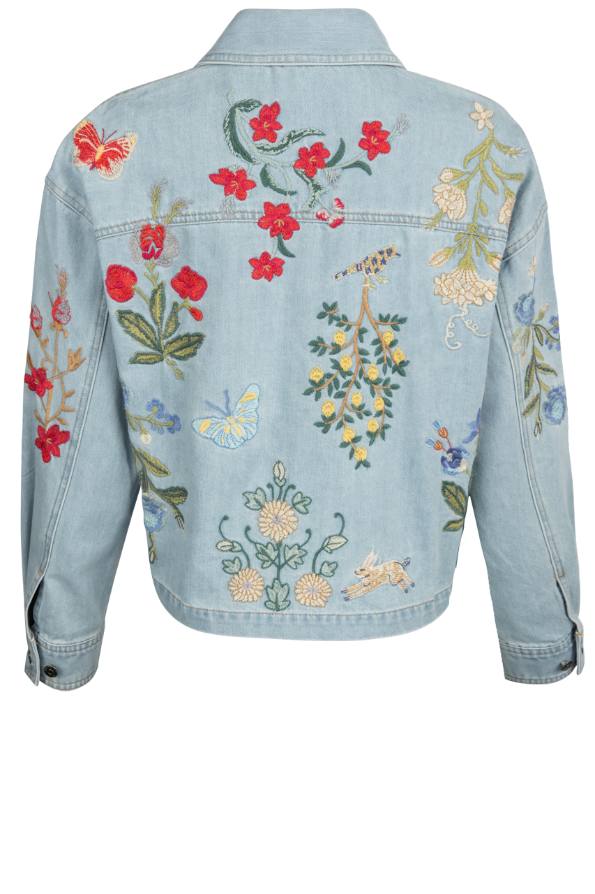 Beatrix Floral Embroidered Denim Jacket