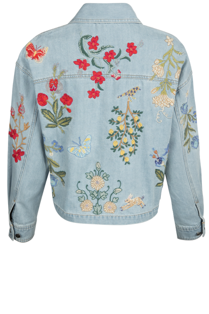 Beatrix Floral Embroidered Denim Jacket