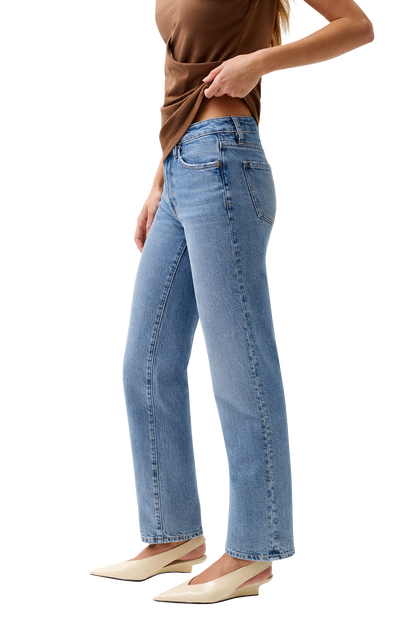 Pistola Aleks Straight Long Jeans - Mid Wash