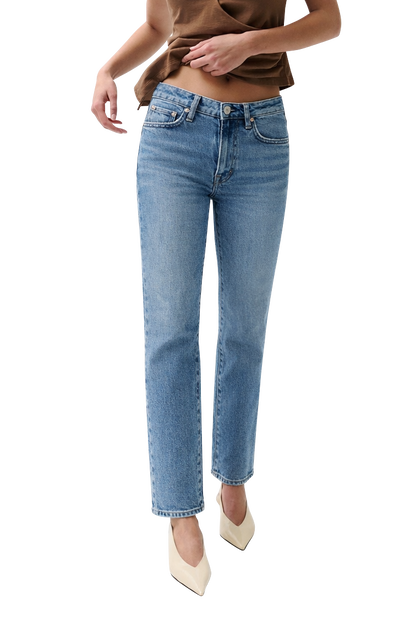 Pistola Aleks Straight Long Jeans - Mid Wash