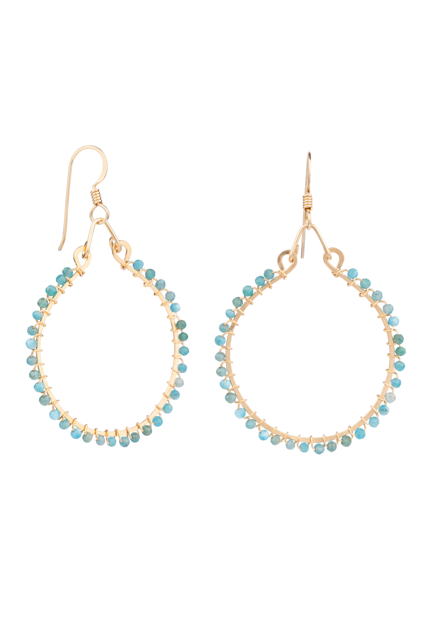Brown Eyed Girl Aquamarine Hoop Earrings