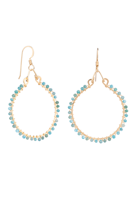 Brown Eyed Girl Aquamarine Hoop Earrings