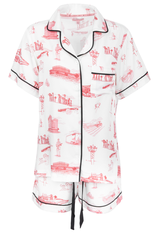 Katie Kime Lubbock Toile Pajama Shorts Set