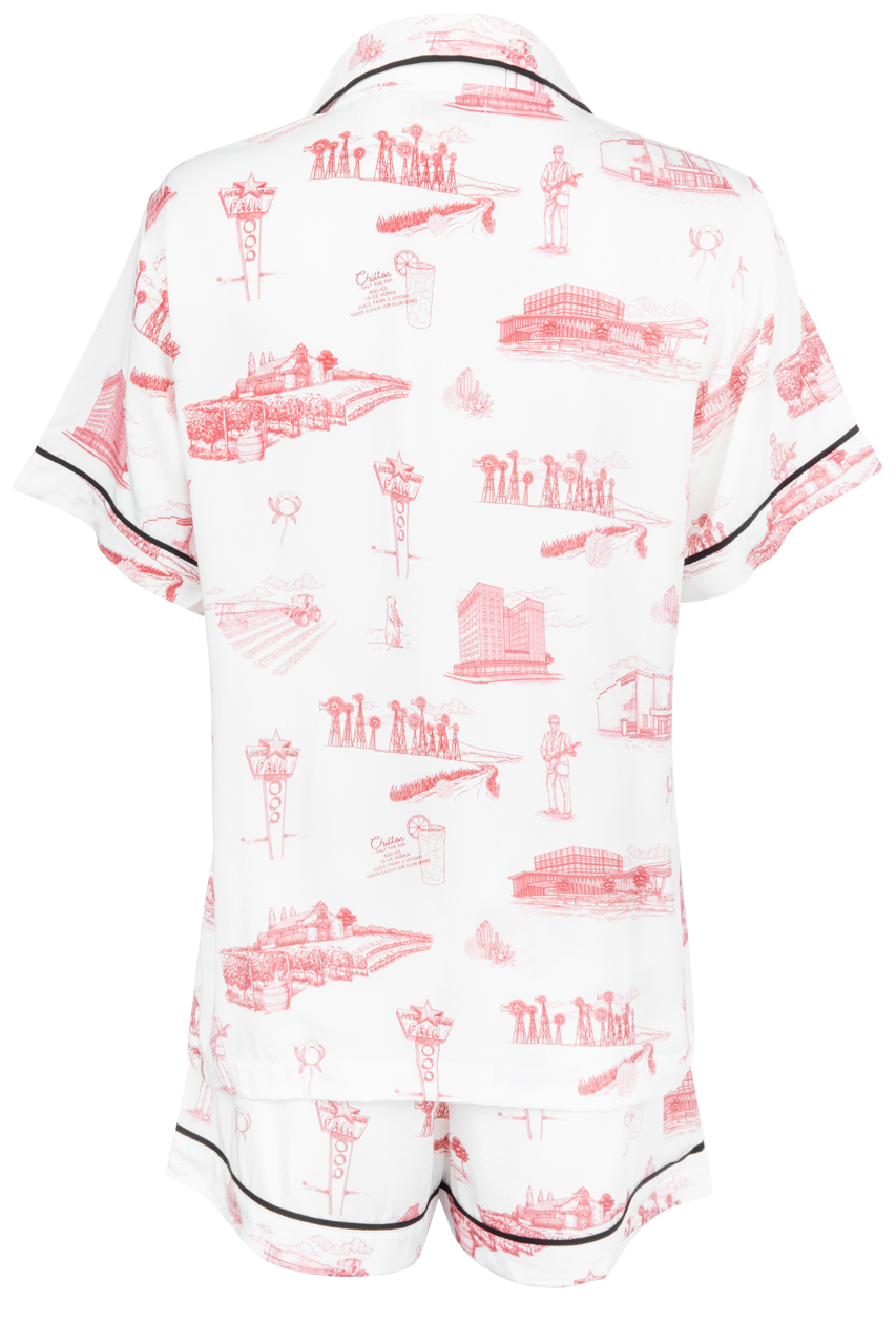 Katie Kime Lubbock Toile Pajama Shorts Set