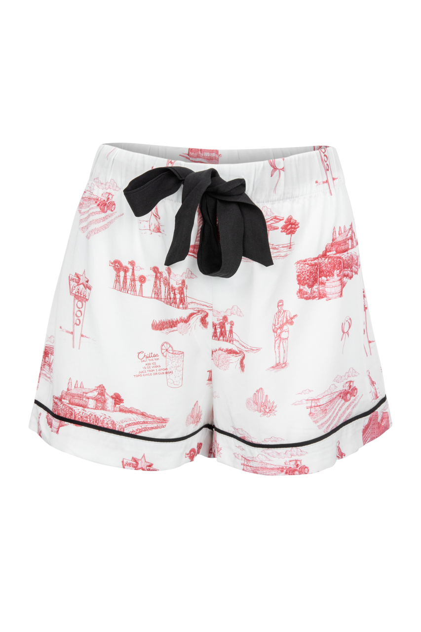 Katie Kime Lubbock Toile Pajama Shorts Set