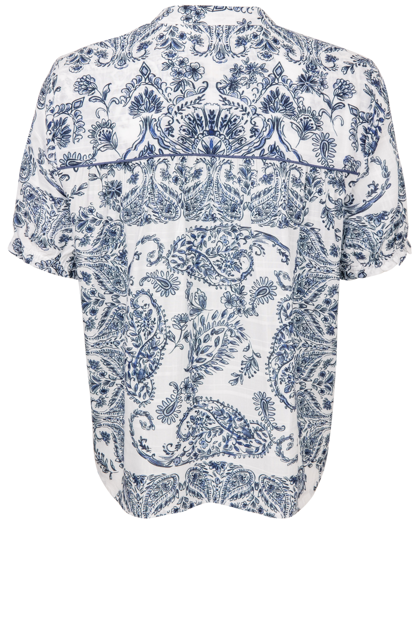Johnny Was Indigo Paisley Blouse