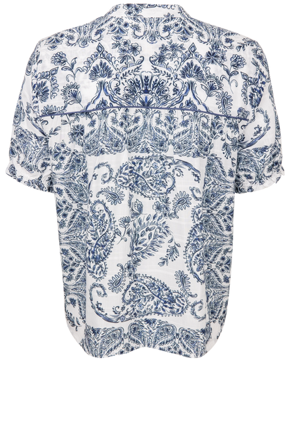 Johnny Was Indigo Paisley Blouse