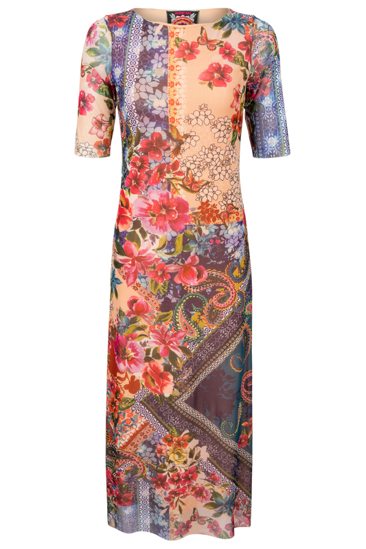 Johnny Was Astrid Floral Mesh Midi Dress