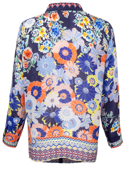 Johnny Was Botanical Button Down Blouse