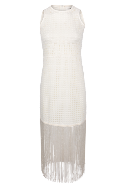 Able Fringe Lace Midi Dress