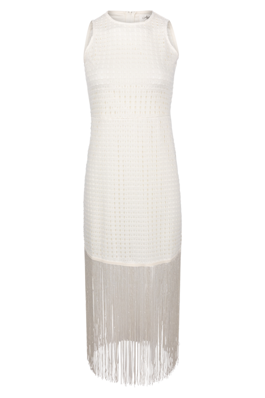 Able Fringe Lace Midi Dress
