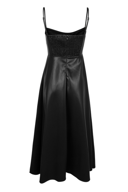 Klesis Faux Leather Bustier Corset Dress - Black