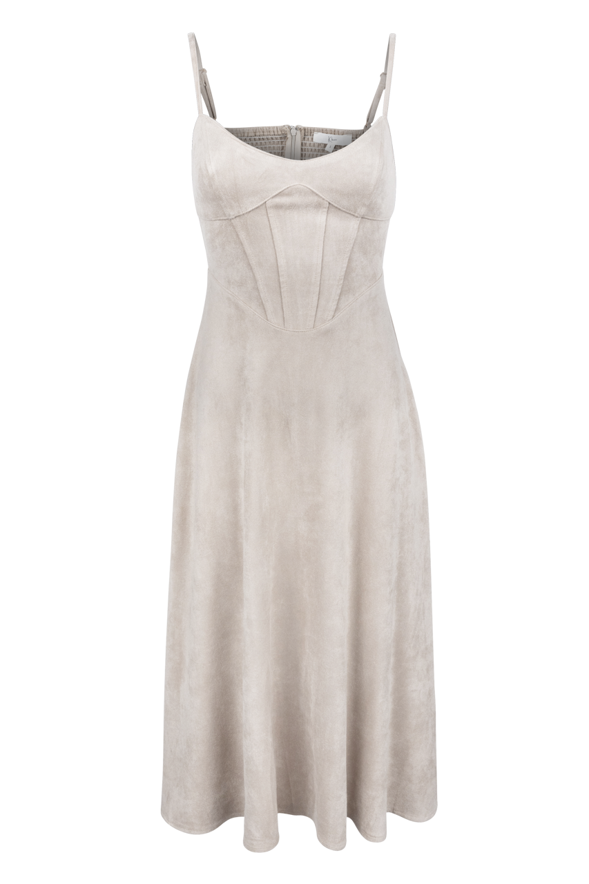 Klesis Suede Bustier Corset Dress - Tan