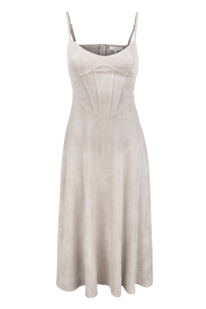 Klesis Suede Bustier Corset Dress - Tan