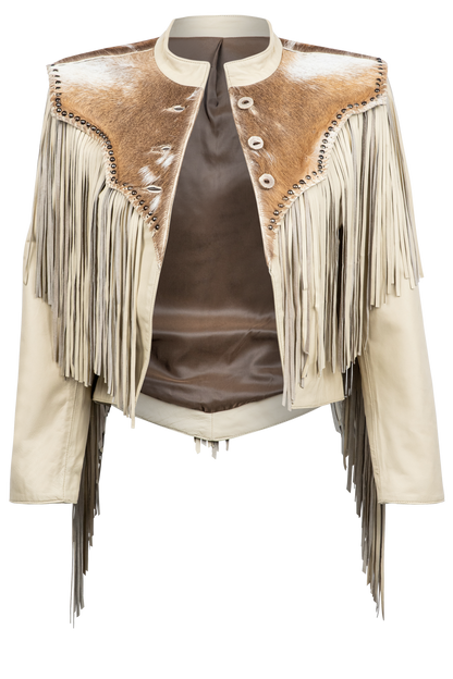 Juan Antonio Leather Fringe Jacket