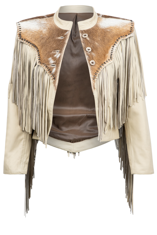 Juan Antonio Leather Fringe Jacket