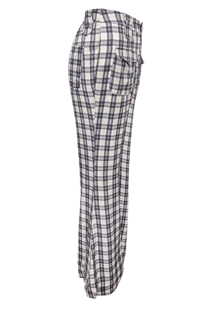 Folk Saint Bridget Plaid Bell Bottom Pants