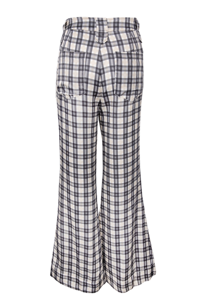 Folk Saint Bridget Plaid Bell Bottom Pants
