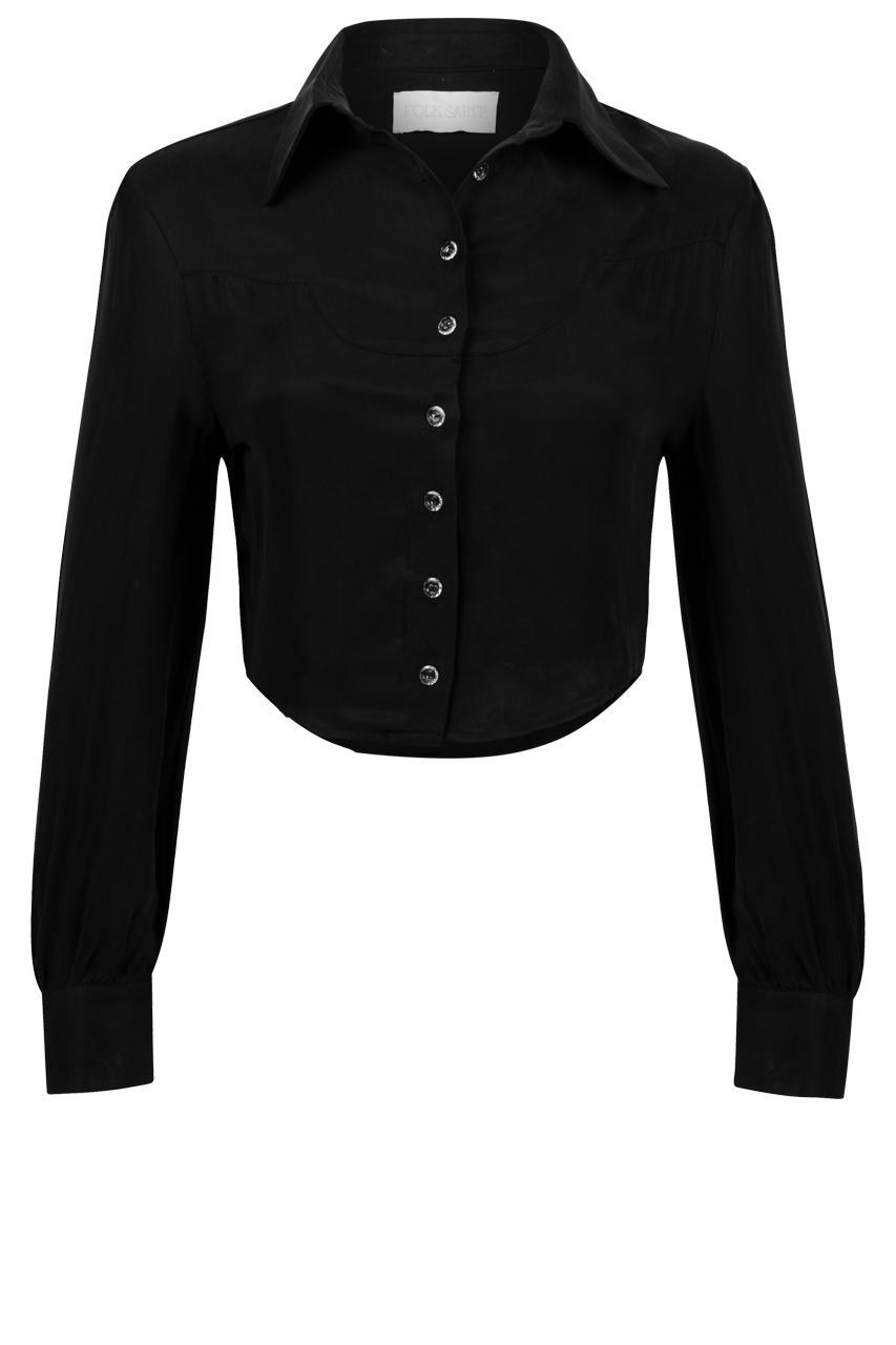 Folk Saint Washed Black Marlowe Blouse