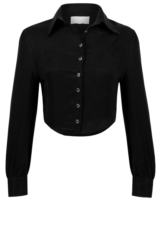 Folk Saint Washed Black Marlowe Blouse