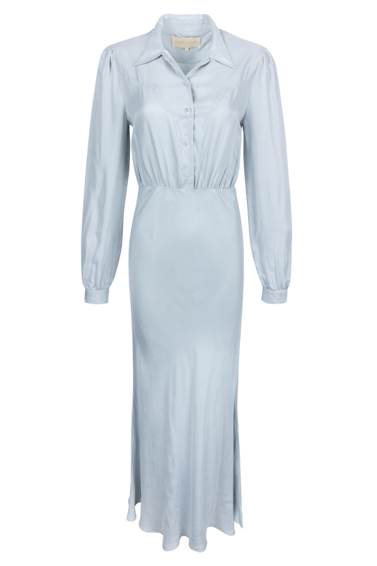 Folk Saint Hazy Blue Dahlia Dress