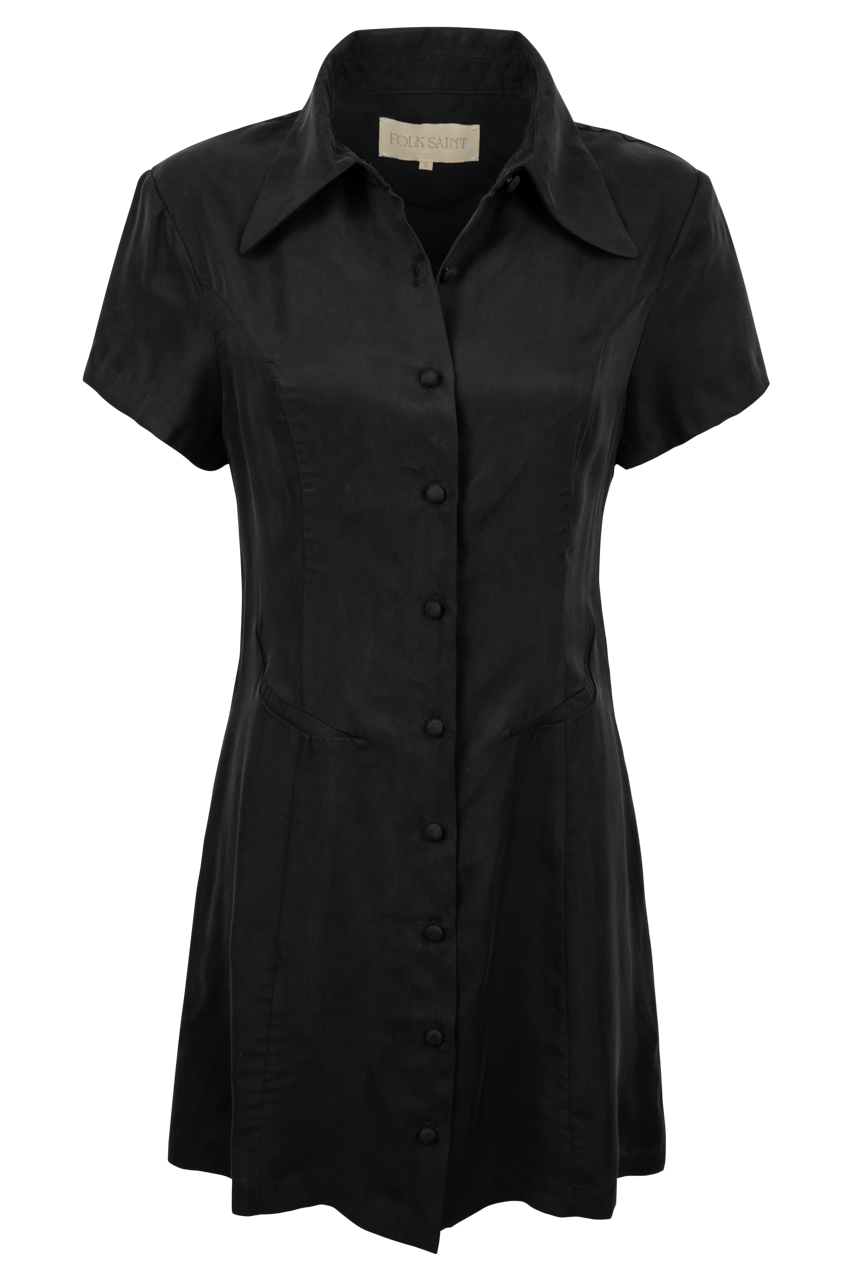 Folk Saint Washed Black West Mini Dress