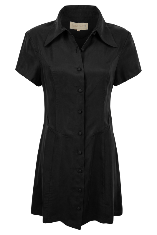 Folk Saint Washed Black West Mini Dress