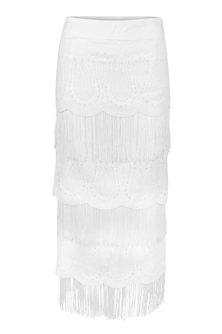 Blue B Tiered Lace Fringe Skirt