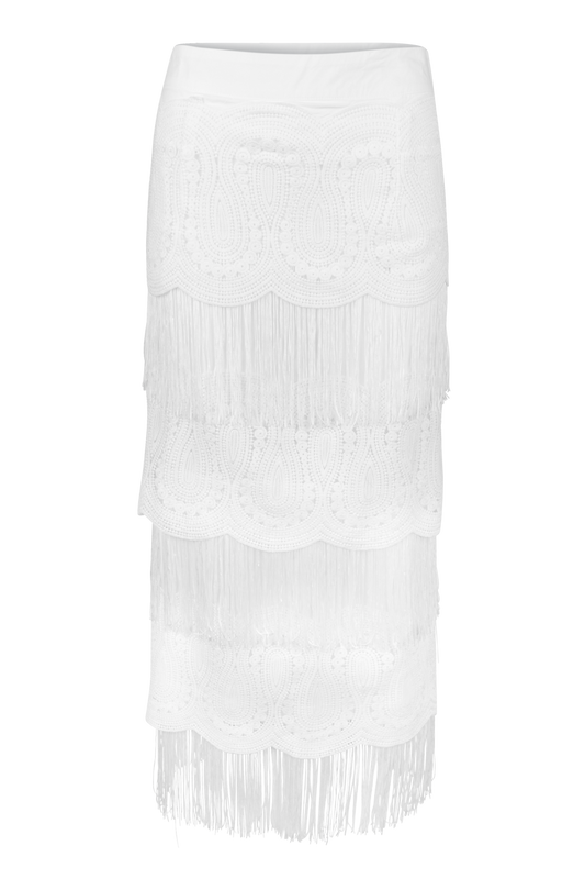 Blue B Tiered Lace Fringe Skirt
