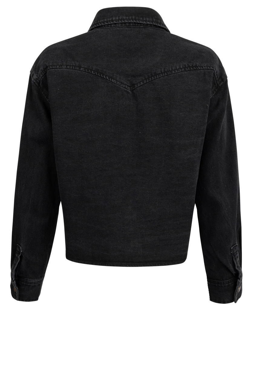 Blue B Cropped Denim Shirt