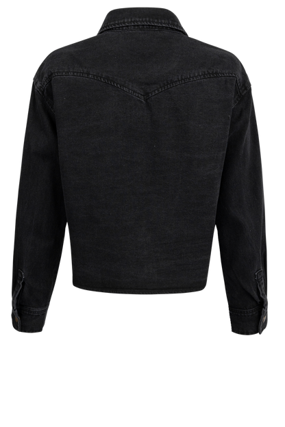 Blue B Cropped Denim Shirt