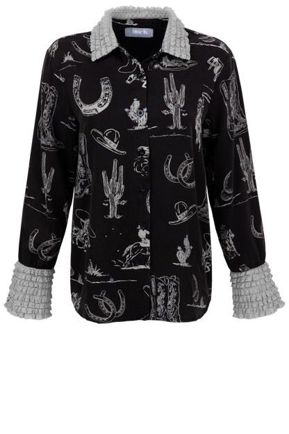 Blue B Western Print Shirt