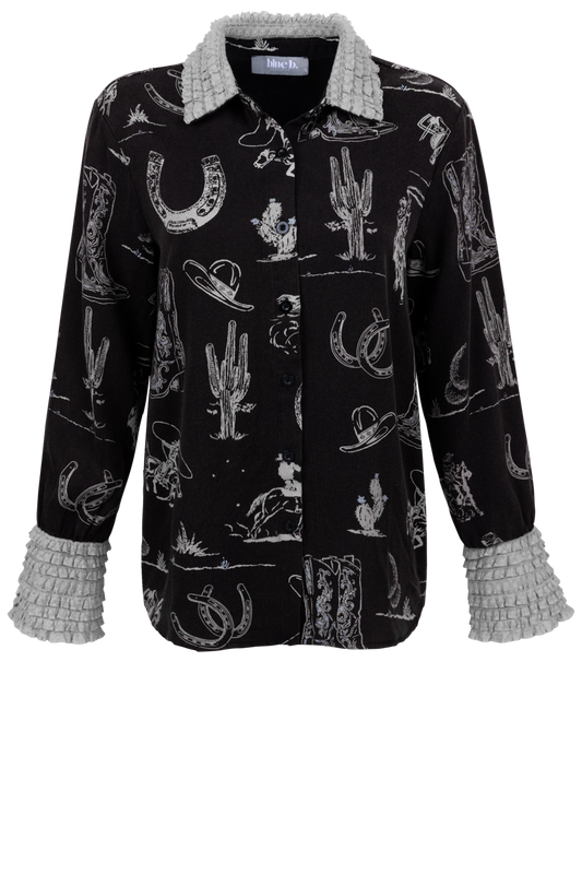 Blue B Western Print Shirt