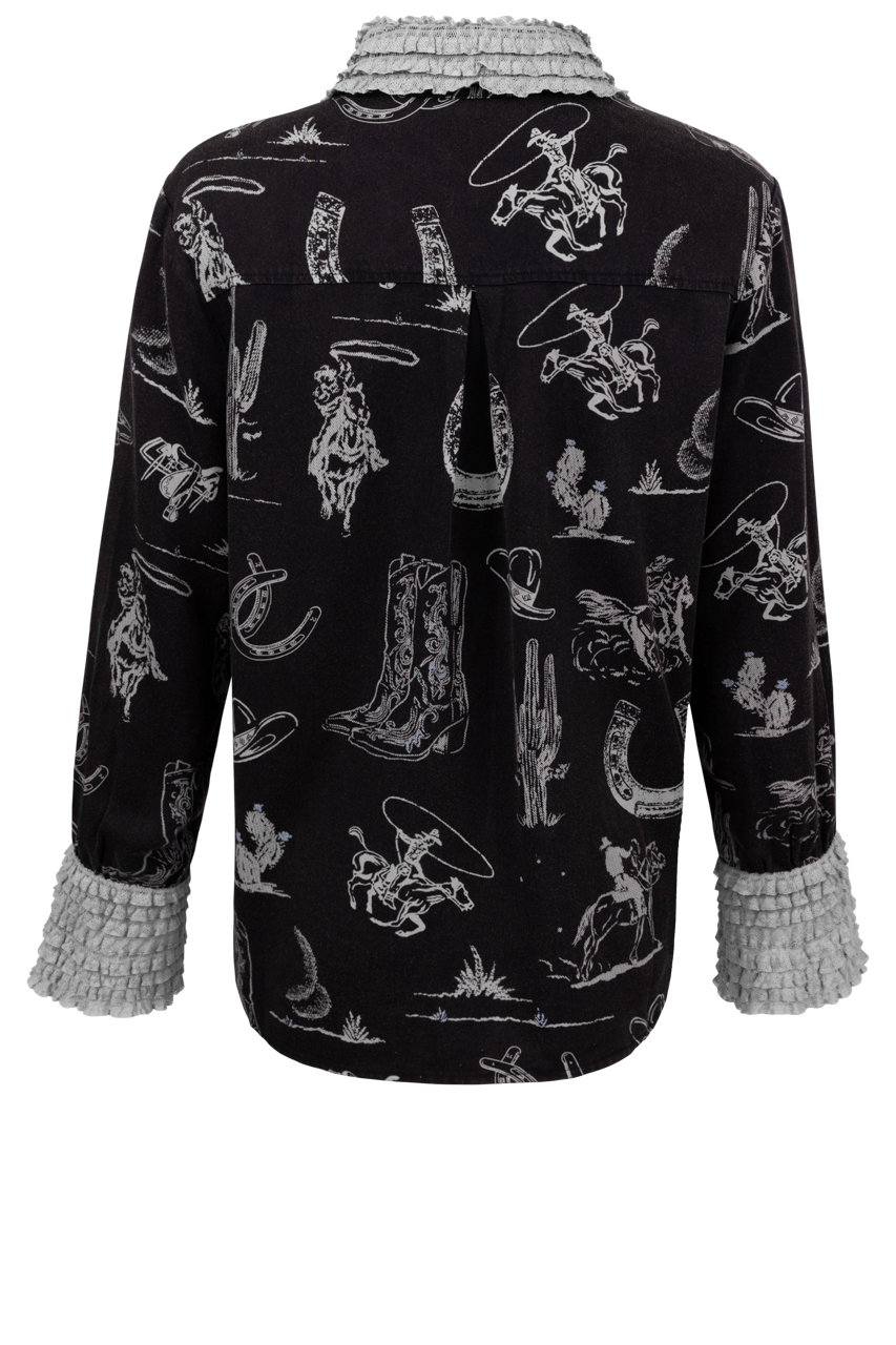 Blue B Western Print Shirt