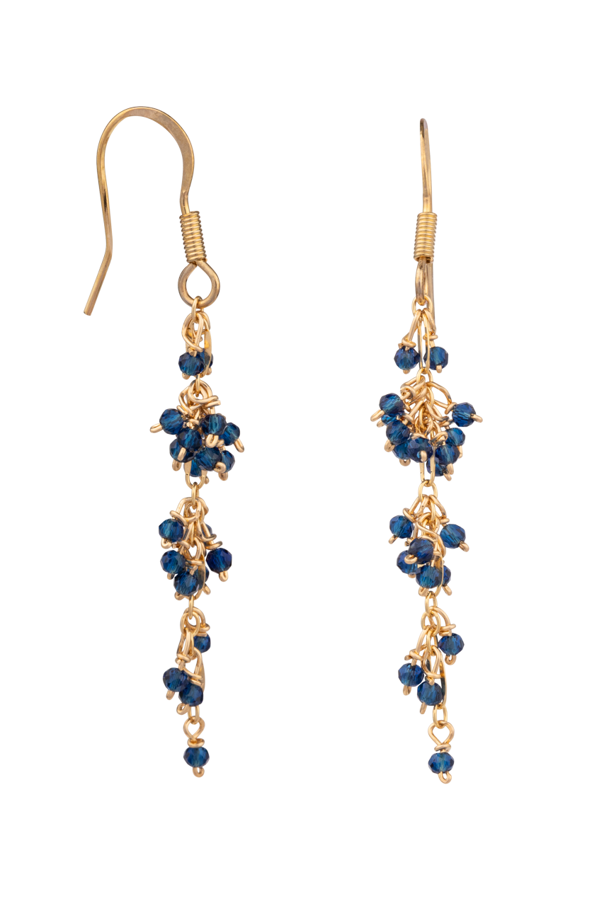 Brown Eyed Girl Navy Swarovski Crystal Earrings