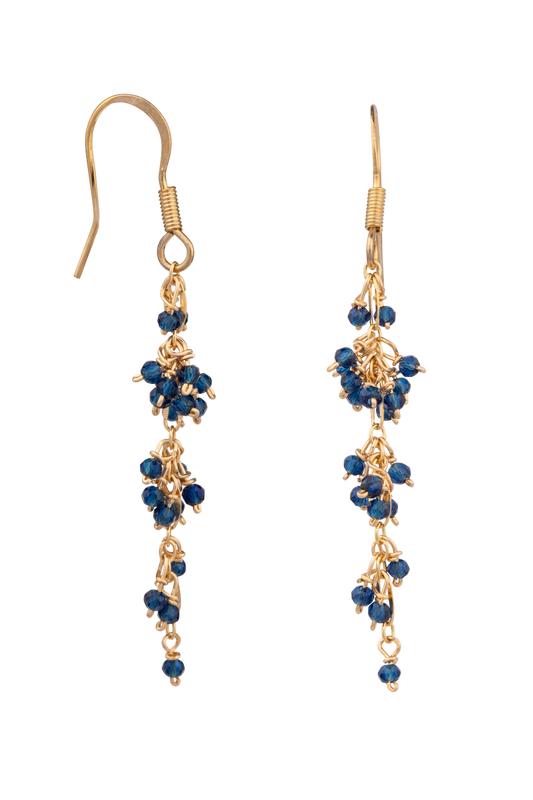 Brown Eyed Girl Navy Swarovski Crystal Earrings