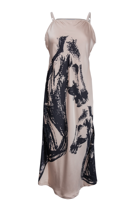 Inked Stallion Satin Midi Dress