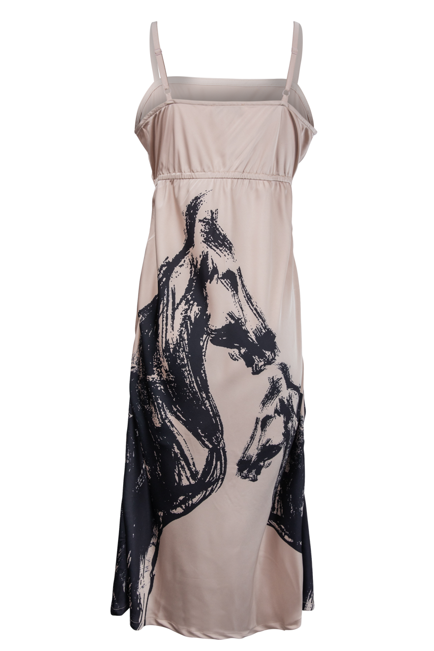Inked Stallion Satin Midi Dress