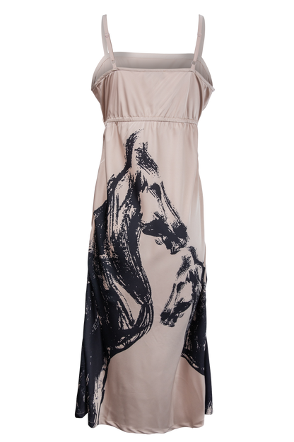 Inked Stallion Satin Midi Dress