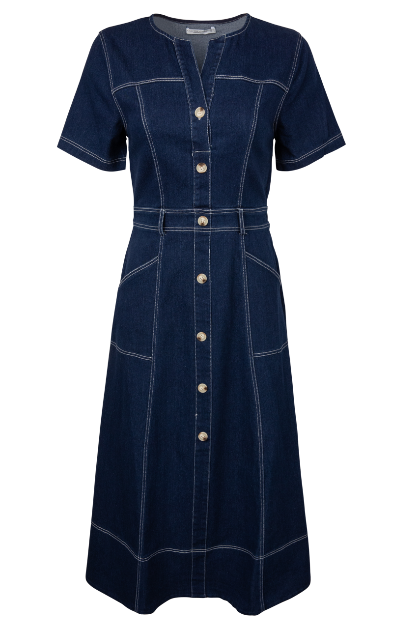 One and Only Dark Denim Midi Dress