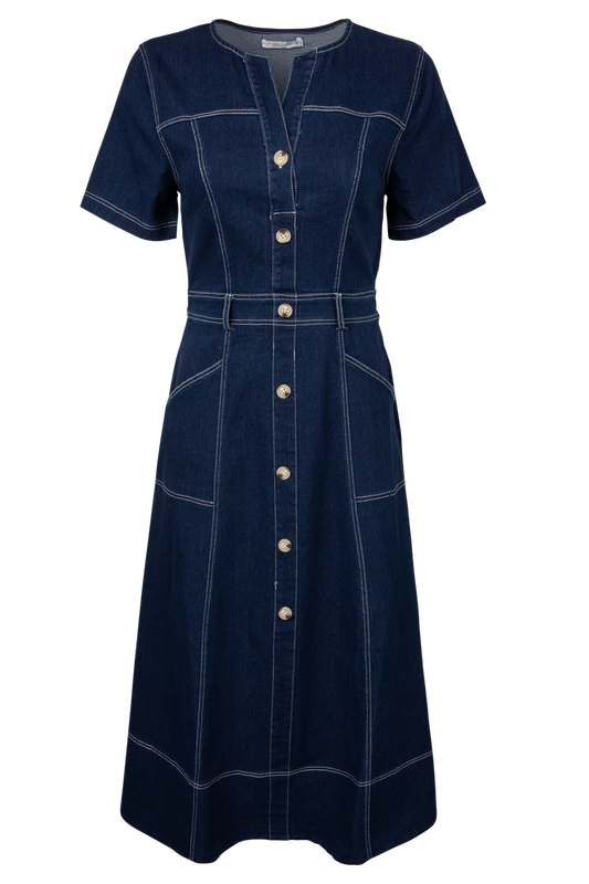 One and Only Dark Denim Midi Dress