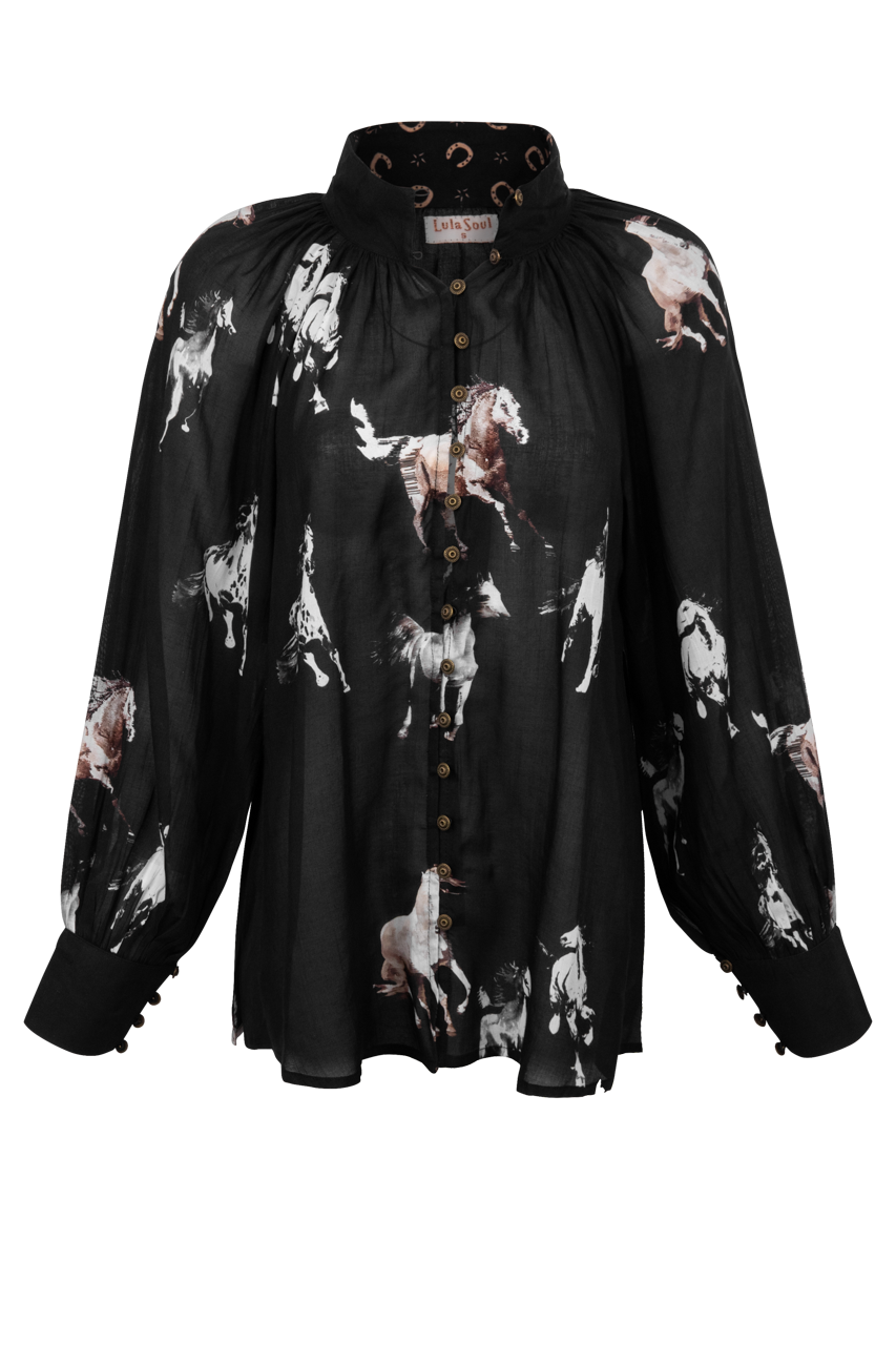 LulaSoul Mustang Print Blouse