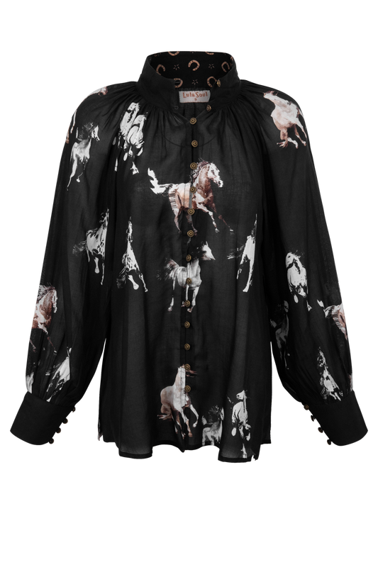 LulaSoul Mustang Print Blouse