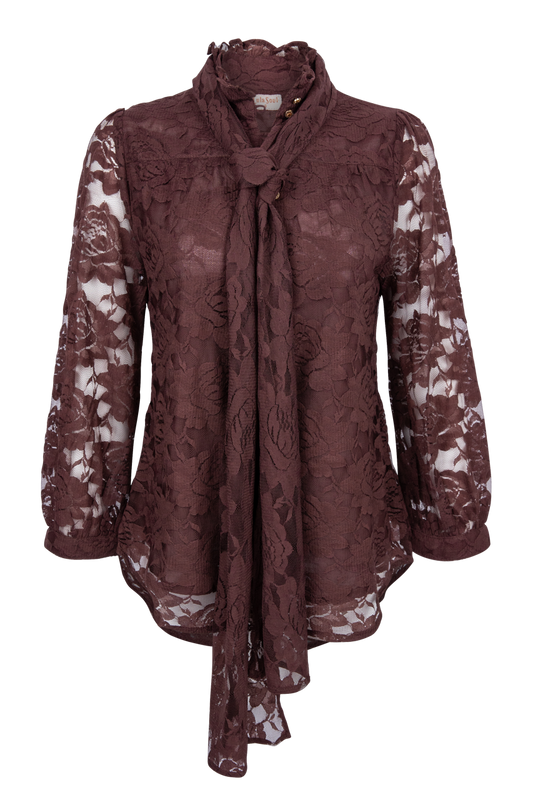 LulaSoul Chandler Lace Blouse - Brown
