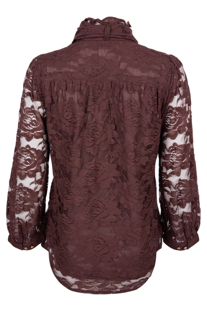 LulaSoul Chandler Lace Blouse - Brown