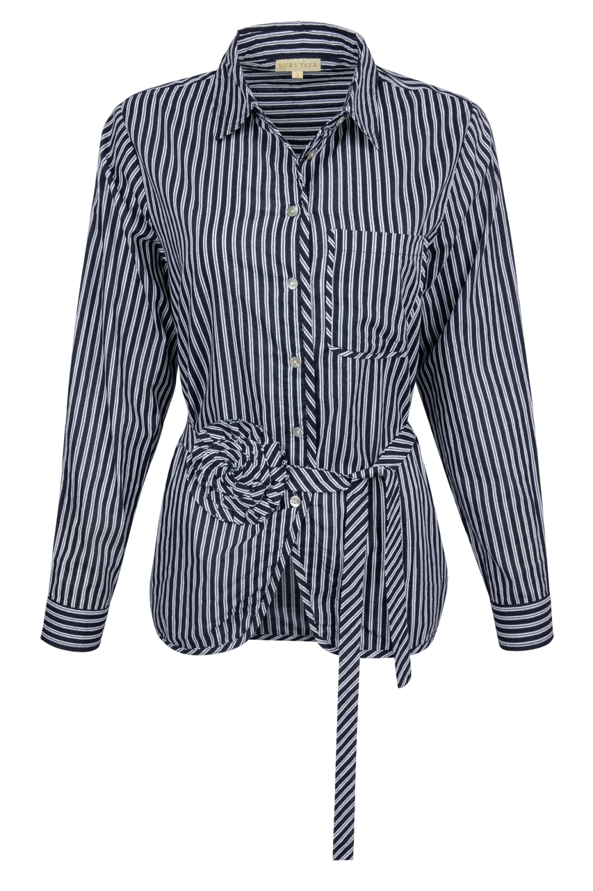 Rubyyaya Countryside Rose Stripe Shirt