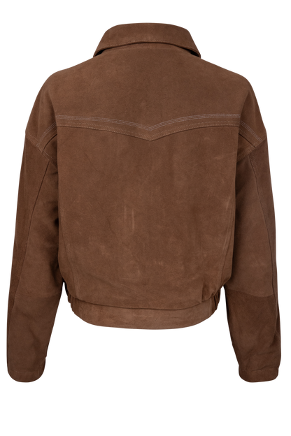 Western and Co. Suede Collar Tip Bomber